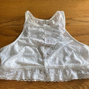 Aerie Bralette white high neck